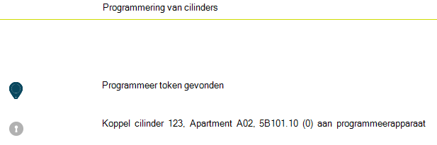 Programmeerstatusscherm