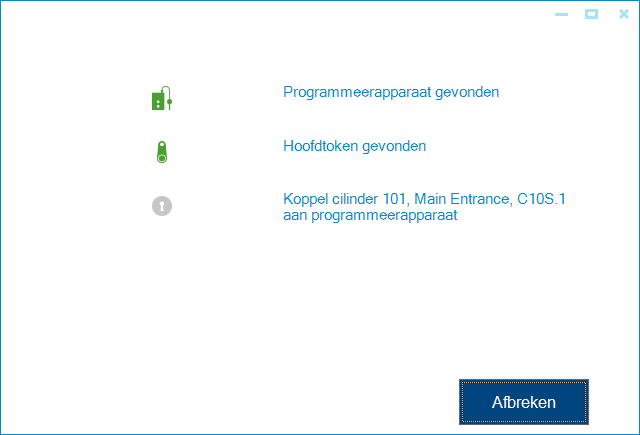 Programmeerstatusscherm