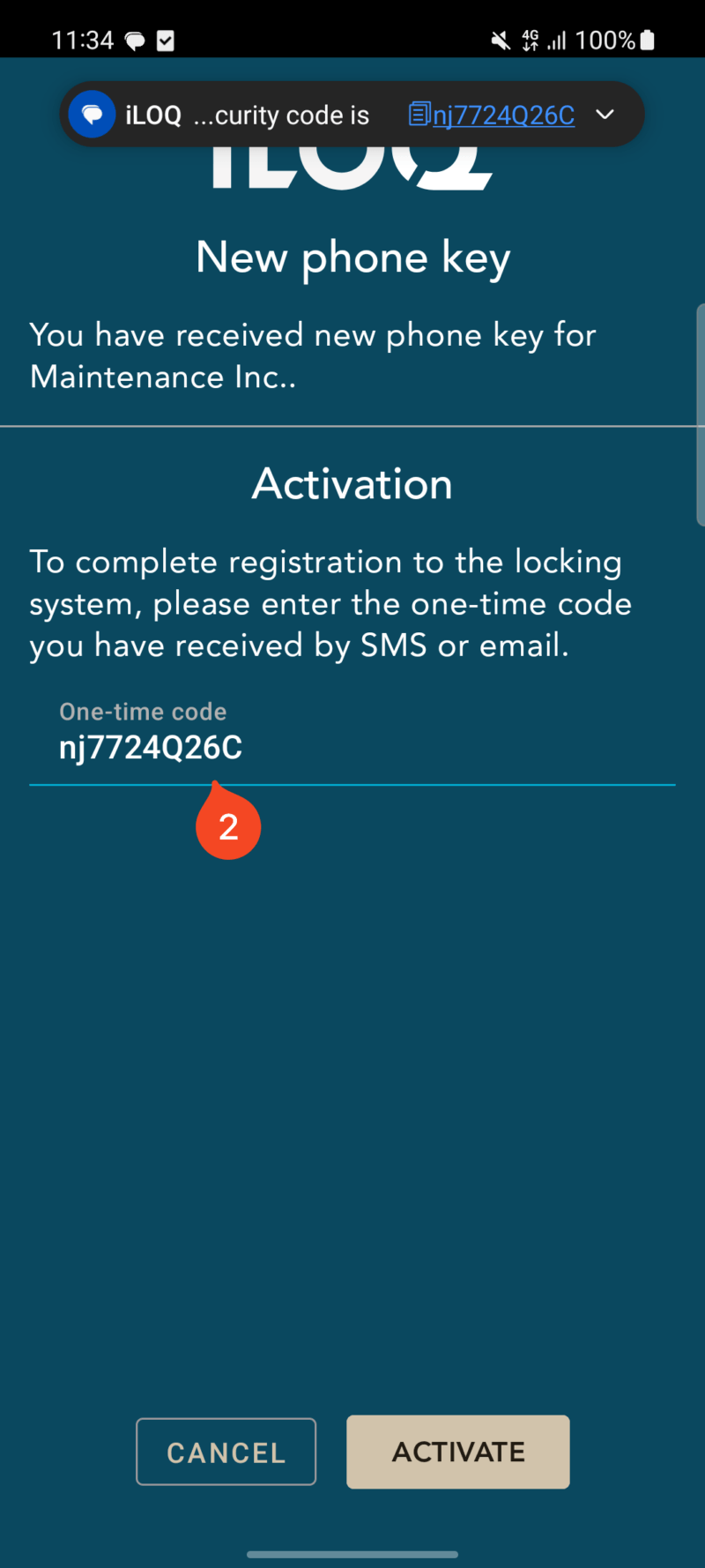 Registering the app as a key to a locking system - iLOQ Support